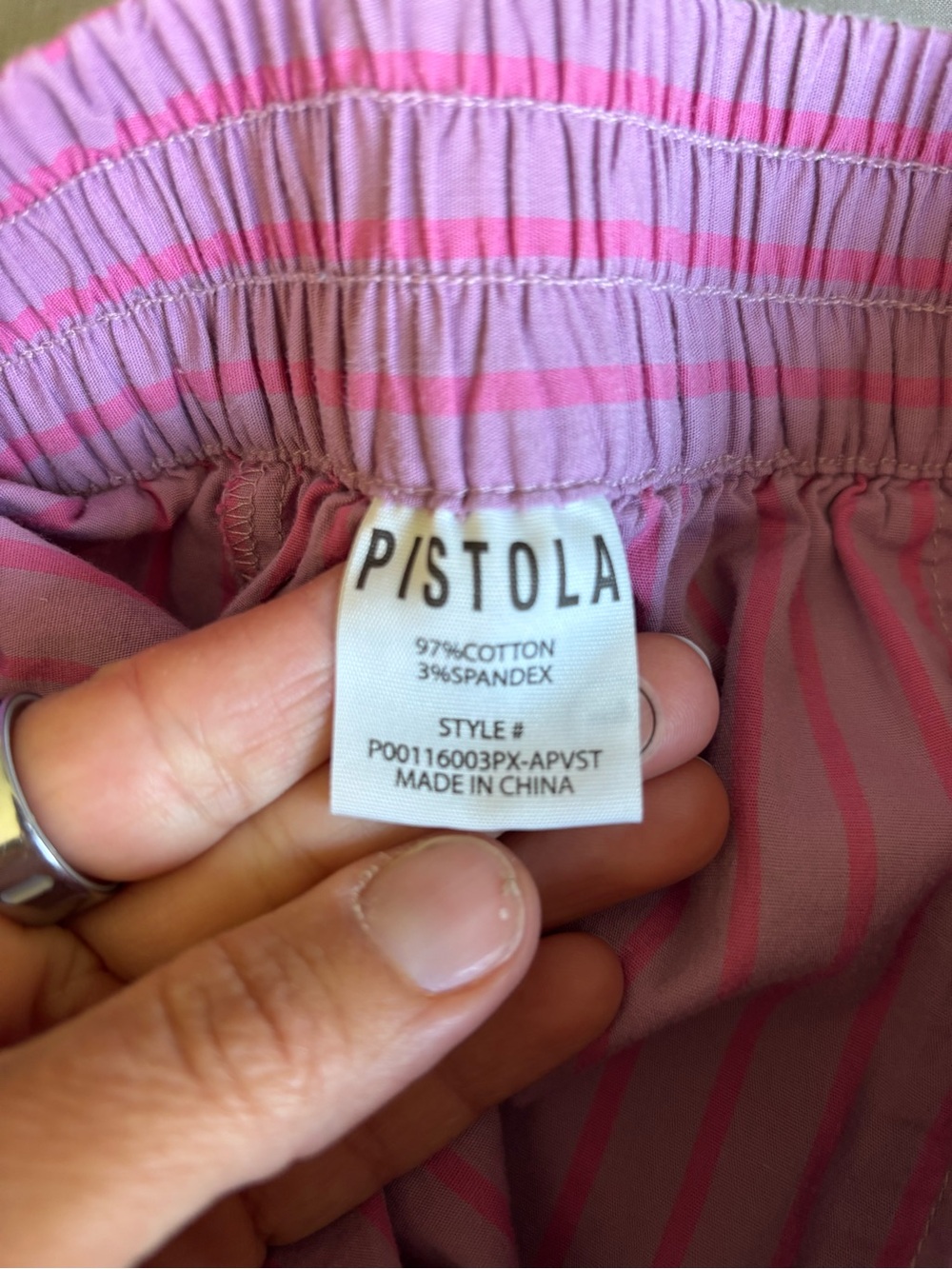 Pistola Lara Top Viv Pant Set Aperitivo Stripe Pink Vacation Lounge Resort S - Picture 6 of 11